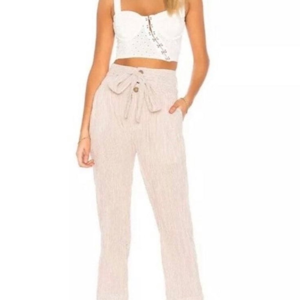 Free People high rise striped jumpsuit pants sz 6